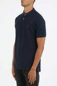 תמונת דוגמן קידמית של Short Sleeve Knit Polo Shirt in Blue