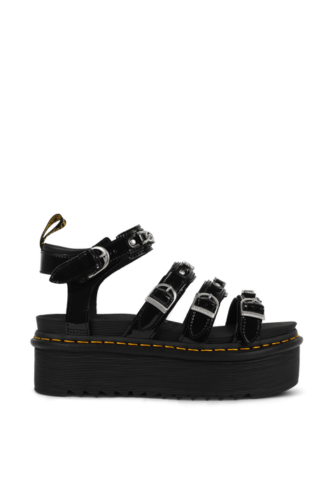 סנדלי פלטפורמה בלייר מבריקות בשחור DR.MARTENS