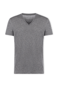 תמונה קידמית של Pima V Neck Tee in Slate Grey