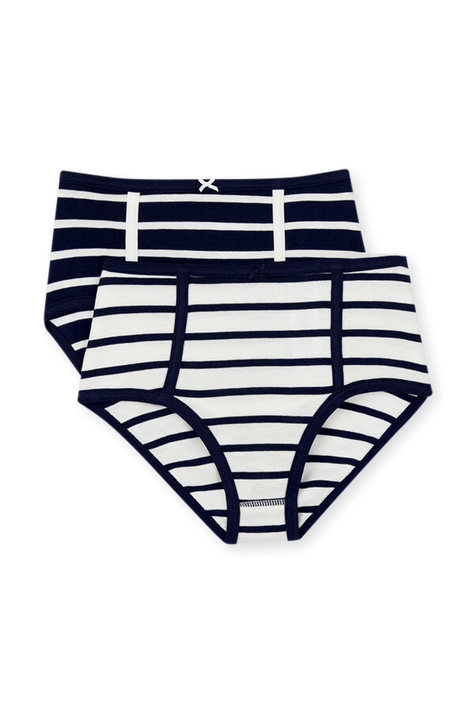 מארז שני תחתוני פסים מכותנה PETIT BATEAU