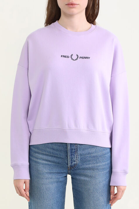 סווטשירט כותנה עם לוגו רקום FRED PERRY