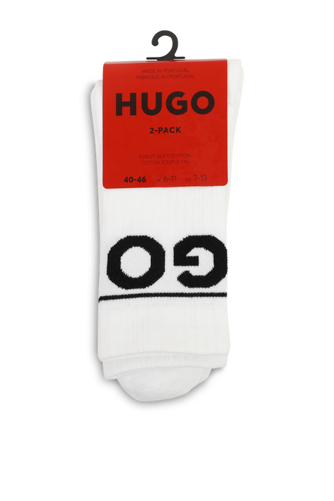 מארז שני זוגות גרביים עם לוגו רקום HUGO