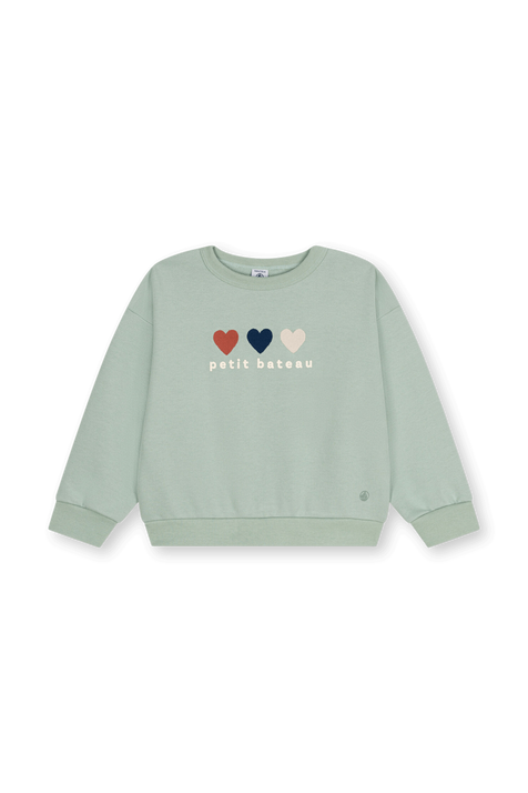סווטשירט לבבות - גילאי 6-12 שנים PETIT BATEAU