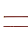 תמונת תקריב של Monogram Thin Belt in Red Leather and Gold