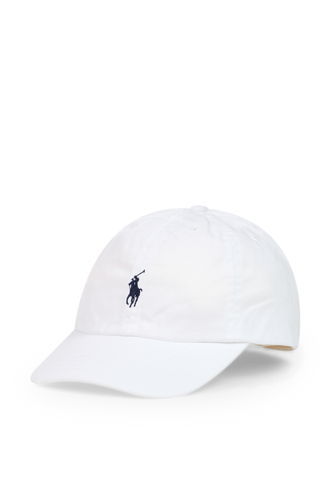 כובע בייסבול לבן עם פרש פולו רקום POLO RALPH LAUREN KIDS