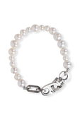 תמונה קידמית של Reidak Pearl Bracelet in Silver and White
