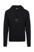 תמונה קידמית של Saint Laurent Logo Hoodie in Black