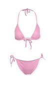 תמונה קידמית של Triangle Bikini Set in Pink Logomania