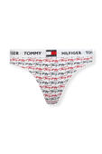 תמונה קידמית של Signature Logo Print Thong in White
