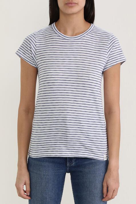 חולצת טי מכותנה אורגנית עם הדפס פסים RAG & BONE
