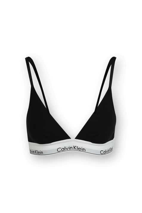 חזיית משולשים שחורה עם לוגוטייפ לבן CALVIN KLEIN