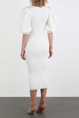 תמונת דוגמן אחורית של Knit Midi Dress in White