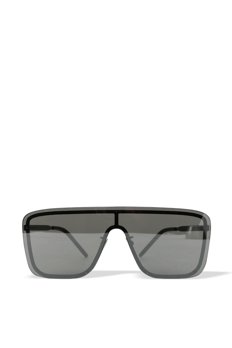 משקפי שמש שילד בשחור וכסף SAINT LAURENT