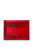תמונה אחורית של Red Studs Logo Card Holder in Red
