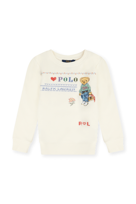 גילאי 5-6 סווטשירט עם רקמה והדפס פולו בר POLO RALPH LAUREN KIDS