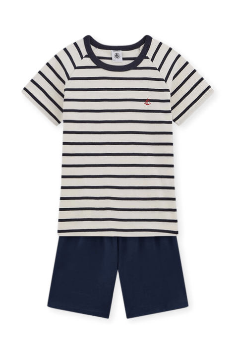 סט פיג'מה קצר מכותנה - גילאי 6-12 PETIT BATEAU