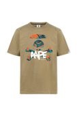 תמונה קידמית של AAPE Logo Tee in Dark Beige