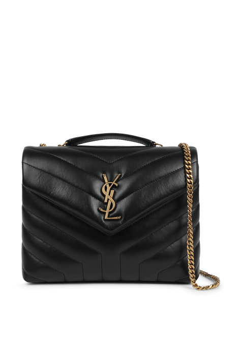 תיק לולו מעור שחור עם שרשרת זהב SAINT LAURENT