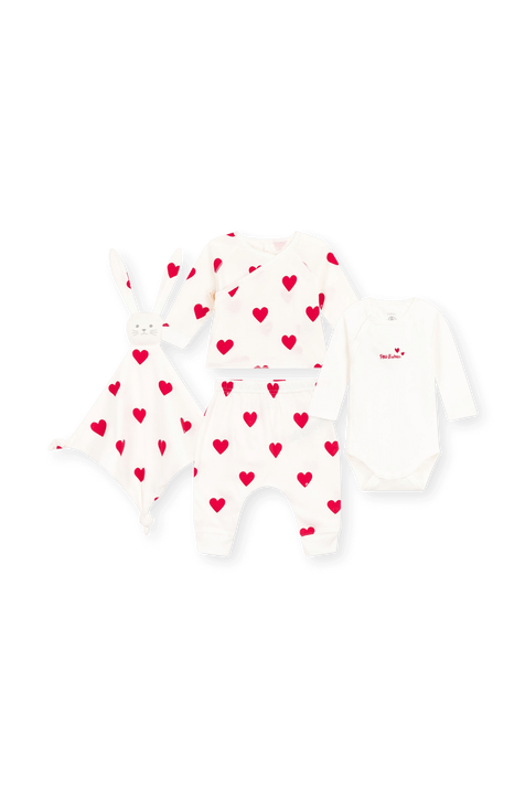 מארז מתנת לידה לבבות - גילאי ניוברן-12 חודשים PETIT BATEAU