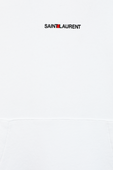 תמונה אחורית של Saint Laurent Logo Hoodie in White