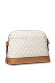 תמונה אחורית של Large Logo Dome Crossbody White Monogram Bag
