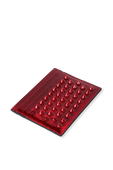 תמונת תקריב של Red Studs Logo Card Holder in Red