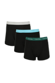 תמונה קידמית של 3pack Trunks With Logo Waistband in Black