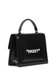 תמונה אחורית של Jitney 1.4 Slogan Print Bag in Black and White