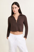 תמונת דוגמן קידמית של Stretch Cotton Long-Sleeve Polo Shirt