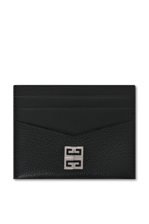 ארנק בגימור מגורען עם אבזם ממותג בגוון שחור GIVENCHY