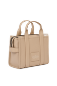 תמונה אחורית של The Leather Mini Traveler Tote Bag in Light Beige