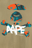 תמונה אחורית של AAPE Logo Tee in Dark Beige