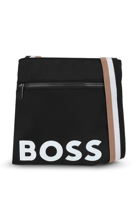 תיק קרוס שחור עם לוגו BOSS