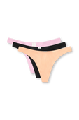 Wundermost Ultra-Soft Nulu Dipped-Waist Thong Underwear 3 Pack תמונה קידמית של Wundermost Ultra-Soft Nulu Dipped-Waist Thong Underwear 3 Pack
