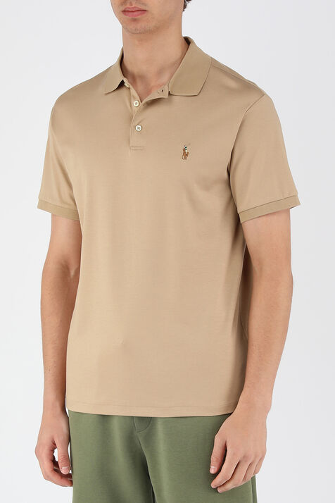 חולצת פולו סלים מכותנה עם לוגו רקום POLO RALPH LAUREN