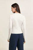 תמונת דוגמן אחורית של Modal Fleece Open-Front Long-Sleeve Shirt