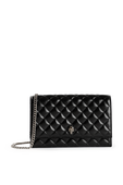 תמונה קידמית של Medium Skull Shoulder Bag in Quilted Black