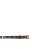 תמונת תקריב של Goldern Monogram Belt in Brown