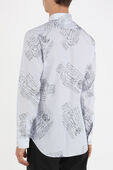 תמונת דוגמן אחורית של Striped Scritto Andy Shirt In Blue and White