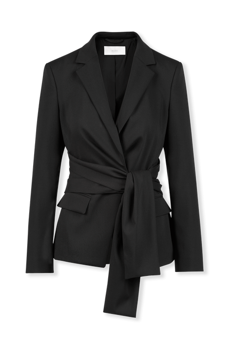 Regular Fit Jacket in Black Wool Blend BOSS