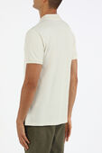 תמונת דוגמן אחורית של Short Sleeve Knit Polo Shirt in Beige