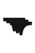 UnderEase Mid-Rise Thong Underwear - 3Pack תמונה קידמית של UnderEase Mid-Rise Thong Underwear - 3Pack