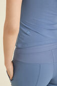 תמונת תקריב דוגמן של Cap-Sleeve Henley T-Shirt