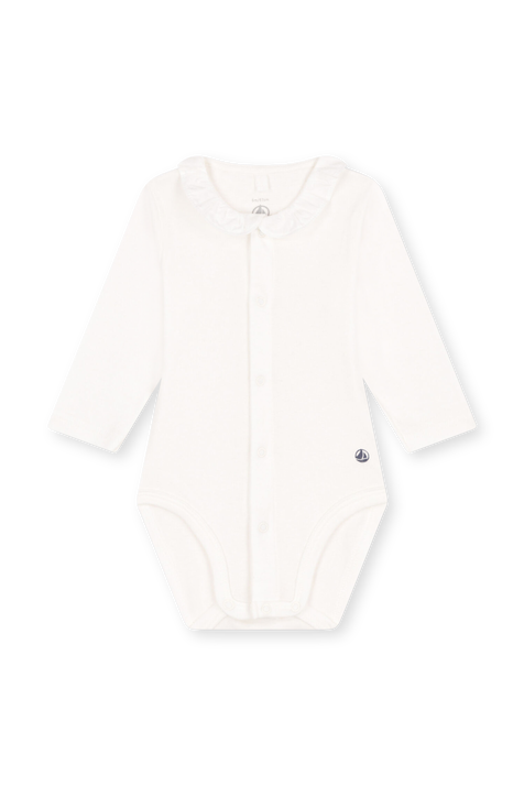 בגד גוף עם צווארון מלמלה- גילאי 1-12 חודשים PETIT BATEAU