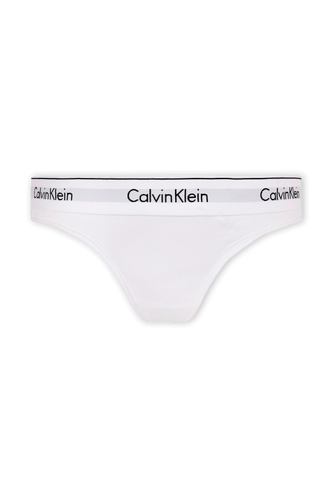תחתוני חוטיני לבנים עם לוגוטייפ CALVIN KLEIN