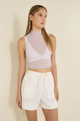 Keyhole Mesh Tank Top תמונת דוגמן קידמית של Keyhole Mesh Tank Top