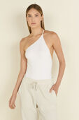 Nulu One-Shoulder Spaghetti-Strap Bodysuit תמונת דוגמן קידמית של Nulu One-Shoulder Spaghetti-Strap Bodysuit
