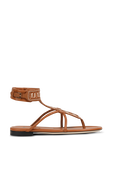 תמונה קידמית של FF Woven Strap Sandals in Brown