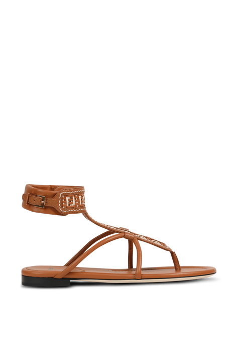 FF Woven Strap Sandals in Brown