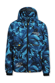 תמונה קידמית של Camouflage Puffer Coat in Blue